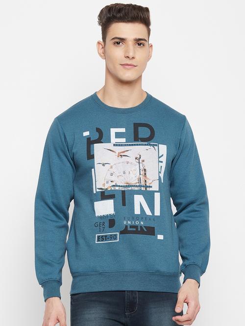 teal front print sweatshirt - 18477099 - Very Small Image - 1