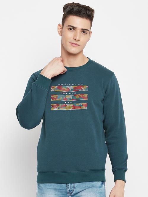 teal chest print sweatshirt - 18477114 - Very Small Image - 1