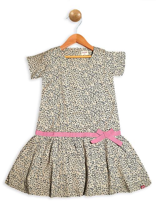 girls round neck printed frock - 18477297 - Very Small Image - 1
