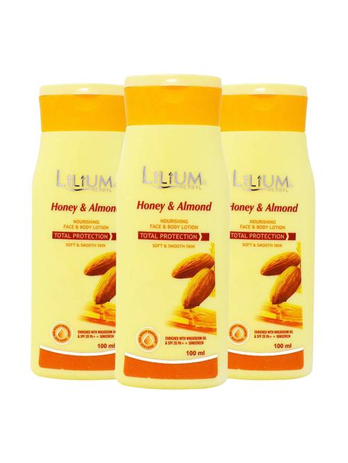 herbal honey & almond face & body lotion 100ml pack of 3 - 18477504 - Very Small Image - 1