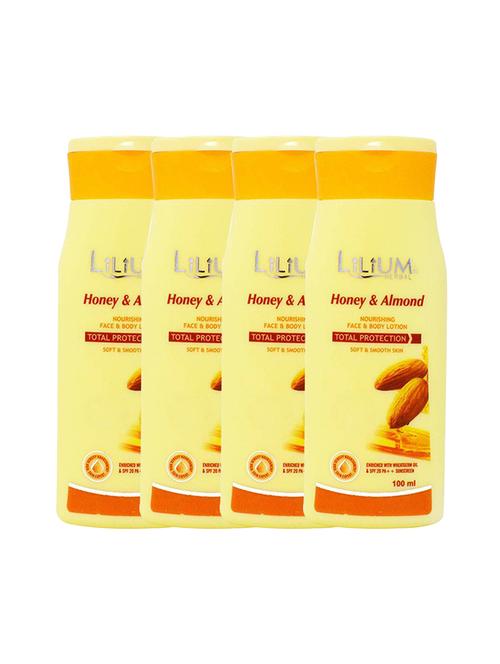 herbal honey & almond face & body lotion 100ml pack of 4 - 18477508 - Very Small Image - 1