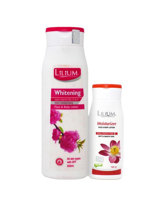 herbal whitening with moisturizer face & body lotion 350ml+100ml pack of 2 - 18477523 - Very Small Image - 1