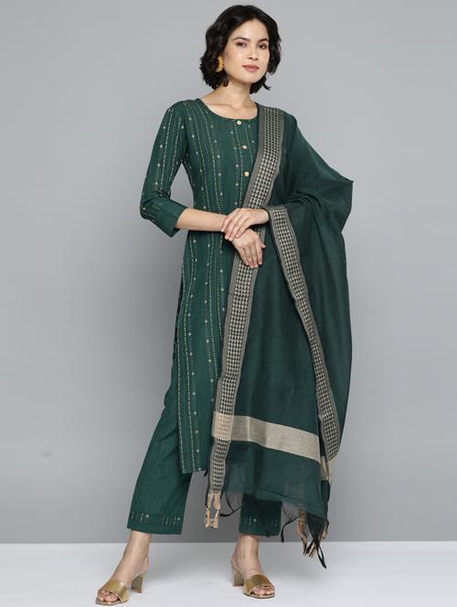 printed kurta pant set with dupatta - 18477650 - Very Small Image - 1