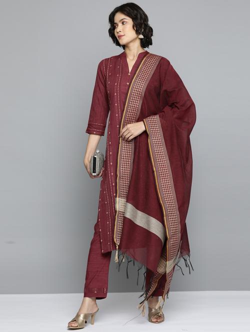 printed kurta pant set with dupatta - 18477651 - Very Small Image - 1