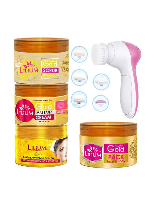 gold facial kit & multifunction 5in1 massager, 1kg - 18477855 - Very Small Image - 1
