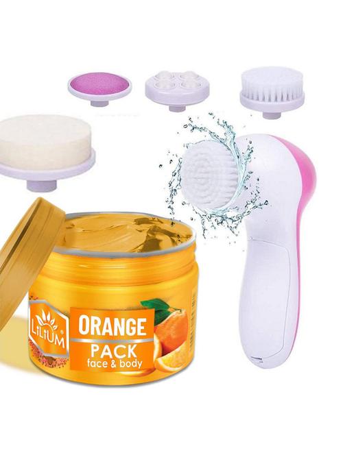 orange face pack & double side stone 5in1 massager (250g) - 18477865 - Very Small Image - 1