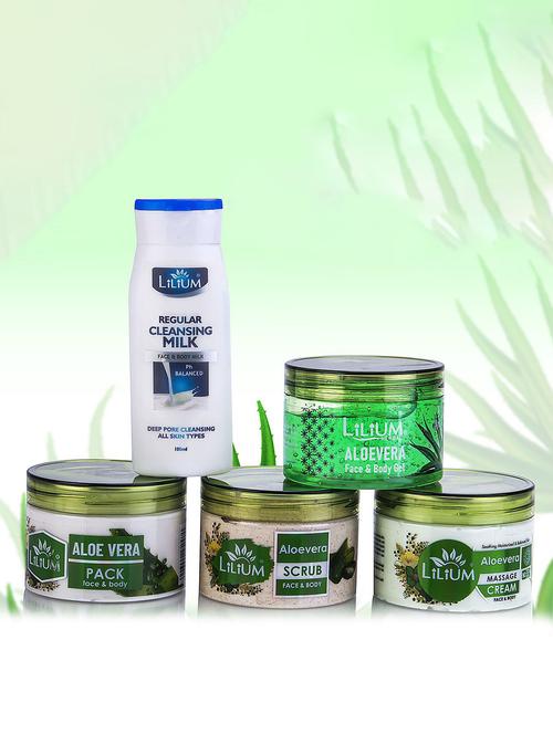 aloevera facial kit for soothing moisturized & balanced skin - 18477880 - Very Small Image - 1