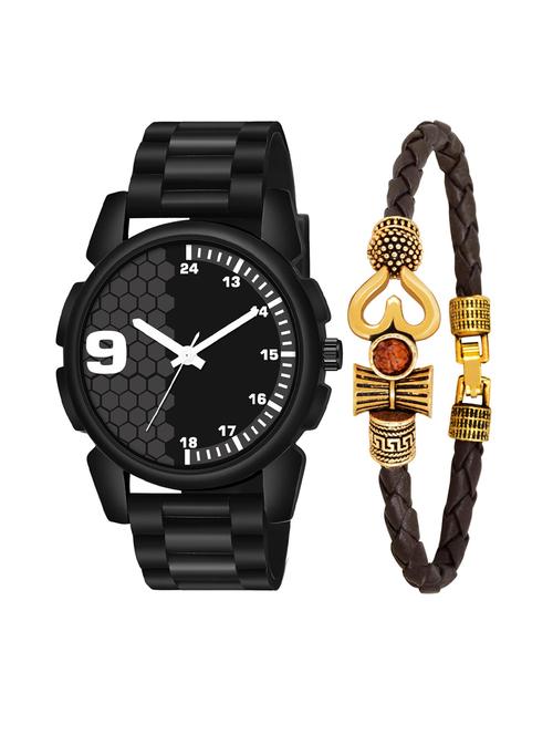 kajaru men analog watch with mahadev bracelet - 18478099 - Very Small Image - 1