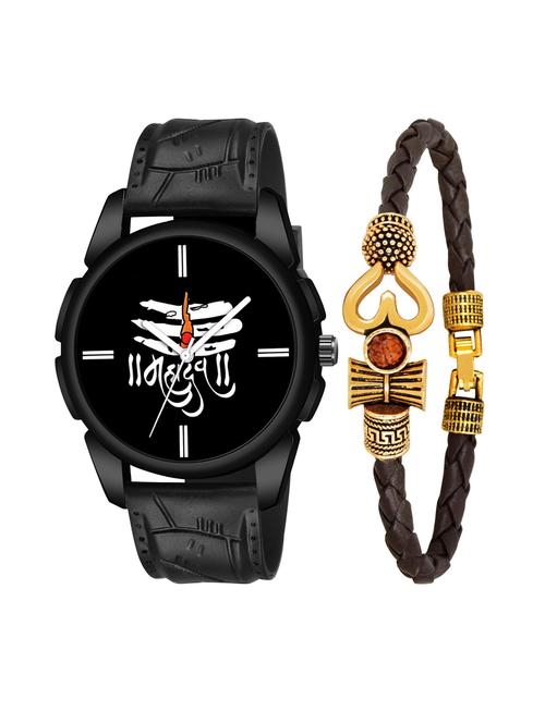 kajaru men analog watch with mahadev bracelet - 18478110 - Very Small Image - 1