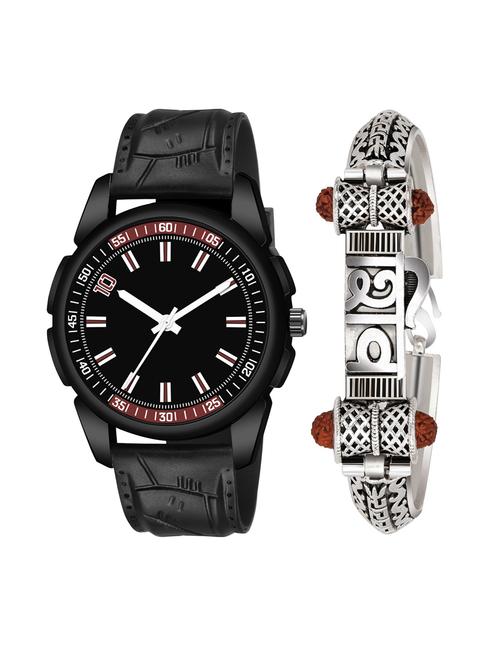 kajaru men analog watch with mahadev bracelet - 18478116 - Very Small Image - 1