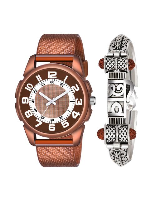 kajaru men analog watch with mahadev bracelet - 18478123 - Very Small Image - 1