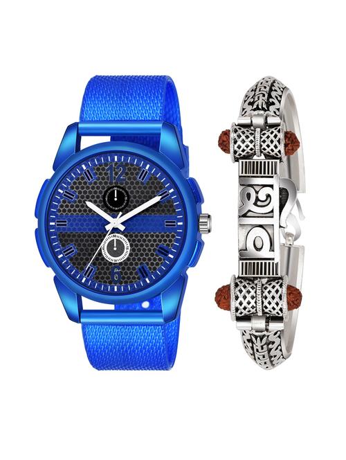 kajaru men analog watch with mahadev bracelet - 18478124 - Very Small Image - 1