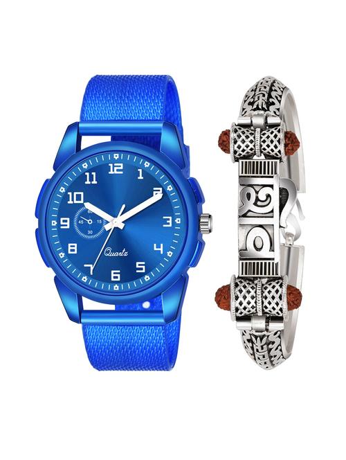 kajaru men analog watch with mahadev bracelet - 18478128 - Very Small Image - 1