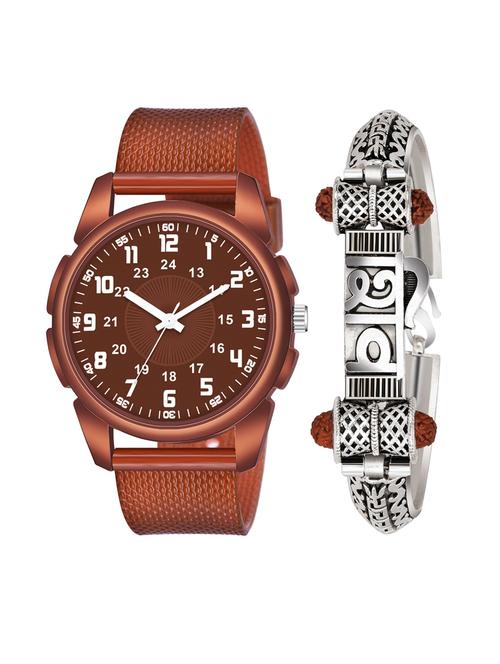 kajaru men analog watch with mahadev bracelet - 18478132 - Very Small Image - 1