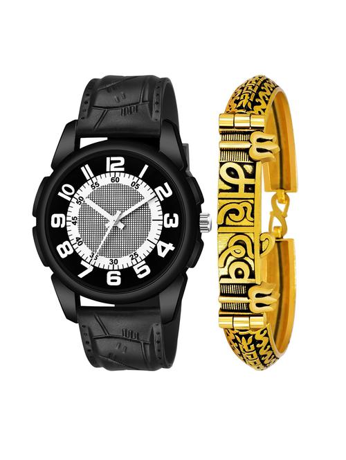 kajaru men analog watch with mahadev bracelet - 18478146 - Very Small Image - 1