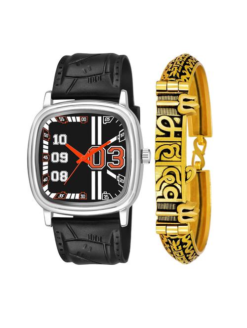 kajaru men analog watch with mahadev bracelet - 18478168 - Very Small Image - 1