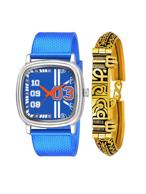 kajaru men analog watch with mahadev bracelet - 18478169 - Very Small Image - 1