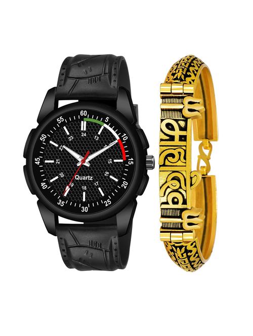 kajaru men analog watch with mahadev bracelet - 18478171 - Very Small Image - 1