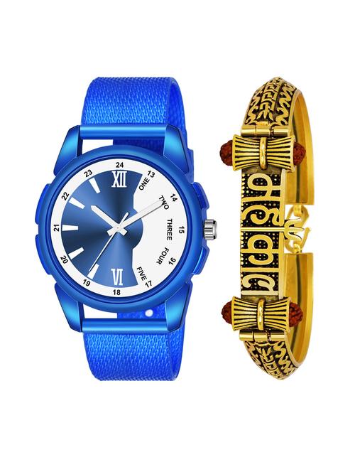 kajaru men analog watch with mahadev bracelet - 18478187 - Very Small Image - 1