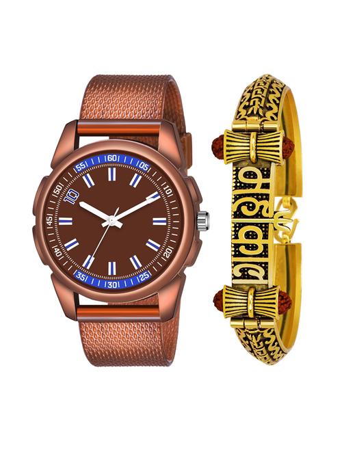 kajaru men analog watch with mahadev bracelet - 18478195 - Very Small Image - 1