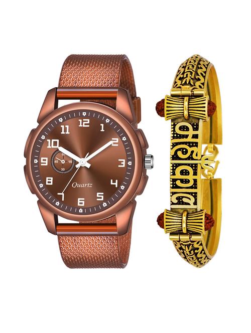 kajaru men analog watch with mahadev bracelet - 18478197 - Very Small Image - 1