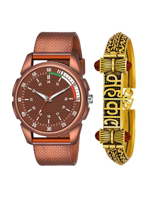 kajaru men analog watch with mahadev bracelet - 18478207 - Very Small Image - 1