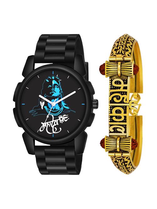 kajaru men analog watch with mahadev bracelet - 18478208 - Very Small Image - 1