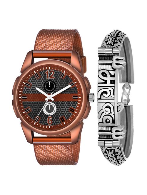 kajaru men analog watch with mahadev bracelet - 18478227 - Very Small Image - 1
