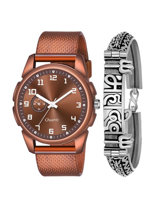 kajaru men analog watch with mahadev bracelet - 18478231 - Very Small Image - 1