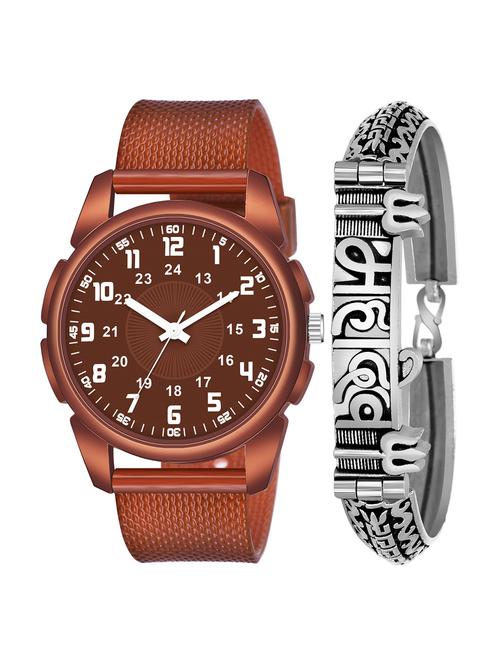 kajaru men analog watch with mahadev bracelet - 18478234 - Very Small Image - 1
