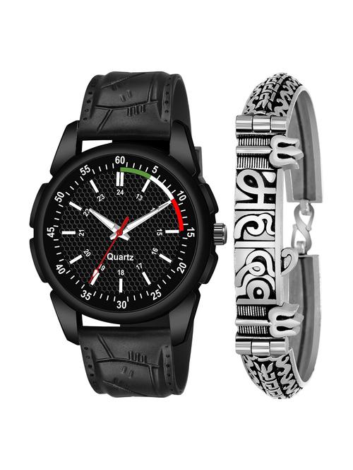 kajaru men analog watch with mahadev bracelet - 18478239 - Very Small Image - 1
