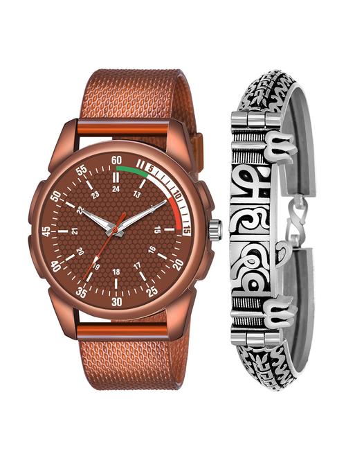 kajaru men analog watch with mahadev bracelet - 18478241 - Very Small Image - 1