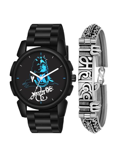 kajaru men analog watch with mahadev bracelet - 18478242 - Very Small Image - 1
