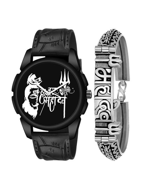 kajaru men analog watch with mahadev bracelet - 18478245 - Very Small Image - 1