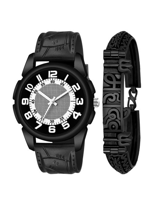 kajaru men analog watch with mahadev bracelet - 18478248 - Very Small Image - 1