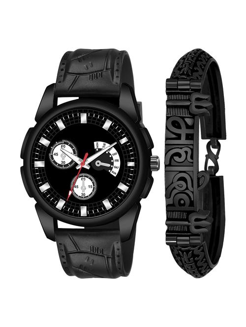 kajaru men analog watch with mahadev bracelet - 18478251 - Very Small Image - 1