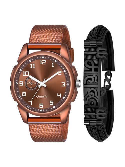 kajaru men analog watch with mahadev bracelet - 18478265 - Very Small Image - 1