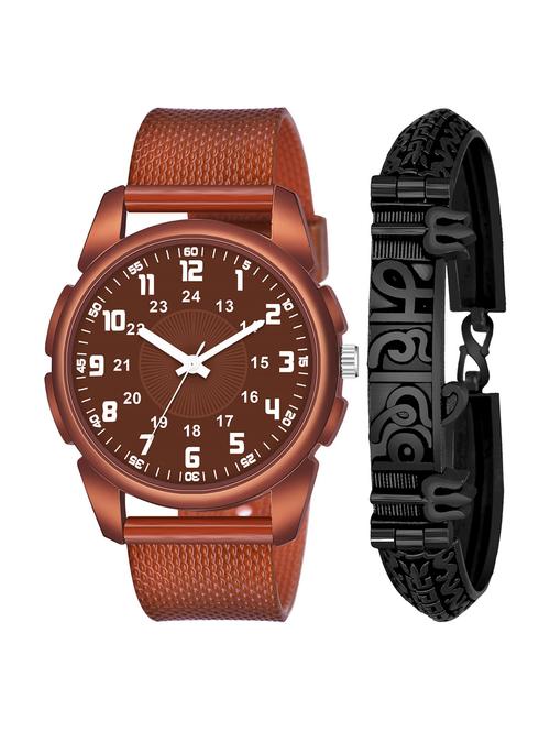 kajaru men analog watch with mahadev bracelet - 18478268 - Very Small Image - 1