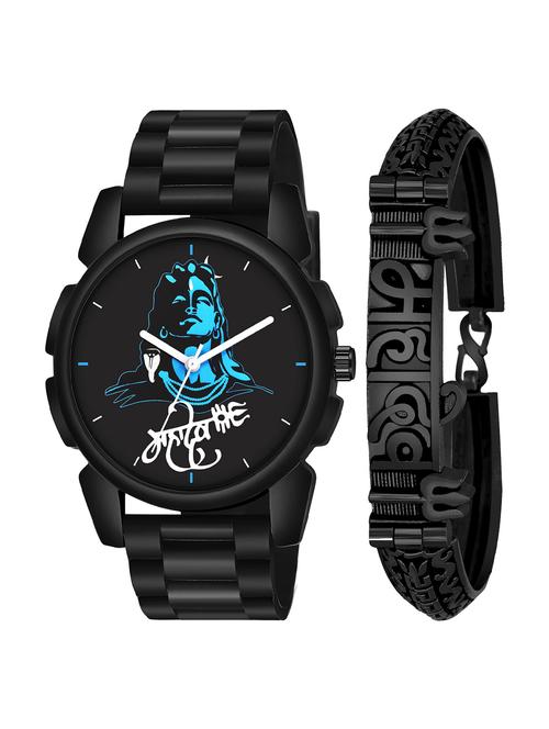 kajaru men analog watch with mahadev bracelet - 18478276 - Very Small Image - 1