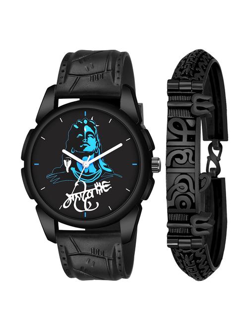 kajaru men analog watch with mahadev bracelet - 18478277 - Very Small Image - 1