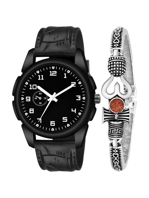 kajaru men analog watch with mahadev bracelet - 18478281 - Very Small Image - 1