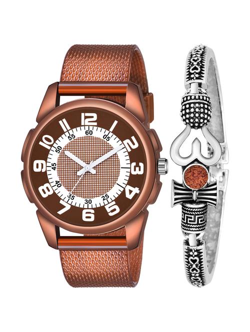 kajaru men analog watch with mahadev bracelet - 18478293 - Very Small Image - 1