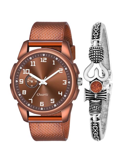 kajaru men analog watch with mahadev bracelet - 18478299 - Very Small Image - 1