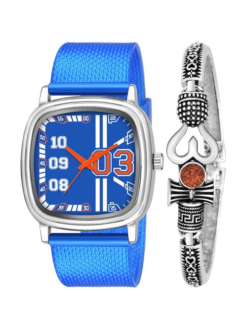 kajaru men analog watch with mahadev bracelet - 18478305 - Very Small Image - 1