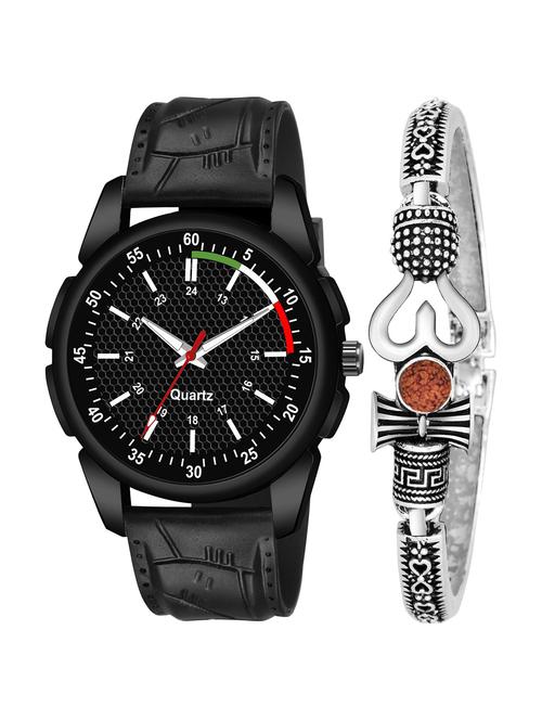 kajaru men analog watch with mahadev bracelet - 18478307 - Very Small Image - 1