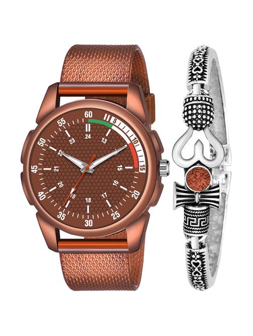 kajaru men analog watch with mahadev bracelet - 18478309 - Very Small Image - 1