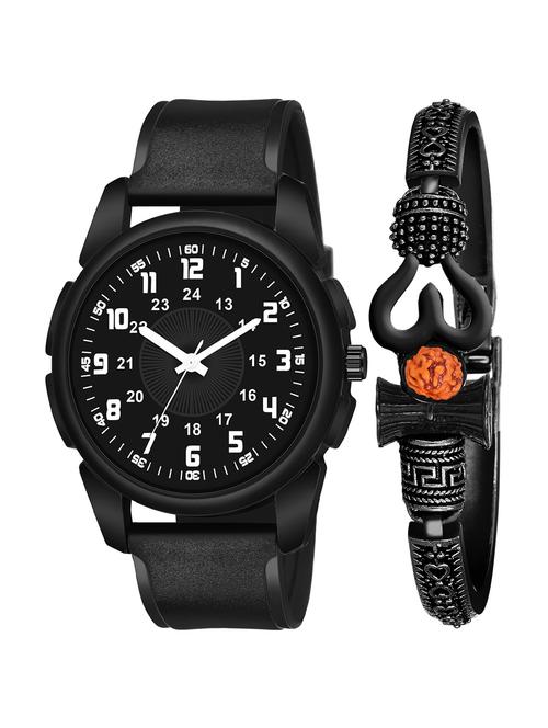 kajaru men analog watch with mahadev bracelet - 18478334 - Very Small Image - 1