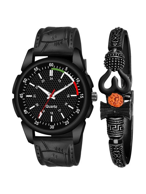 kajaru men analog watch with mahadev bracelet - 18478341 - Very Small Image - 1