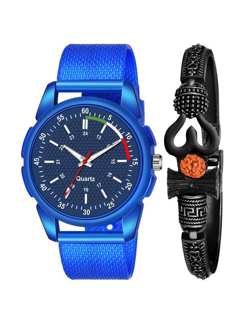 kajaru men analog watch with mahadev bracelet - 18478342 - Very Small Image - 1