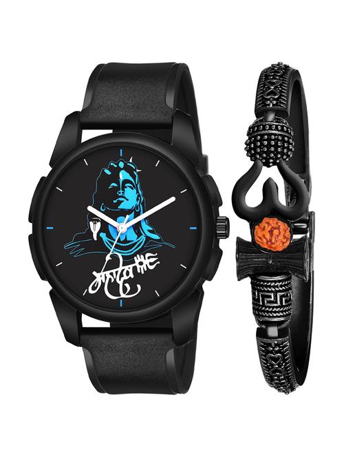 kajaru men analog watch with mahadev bracelet - 18478346 - Very Small Image - 1